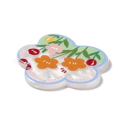 Cabochons en acrylique imprimés sur le thème des fleurs&nbsp;MACR-J121-01A