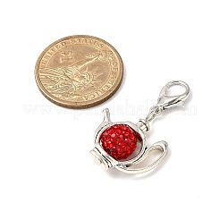 6 Stück Polymer Clay Pflaster Strass & tibetischen Stil Legierung Teekanne Anhänger Dekorationen&nbsp;HJEW-JM03568