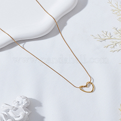 Collier avec pendentif en forme de cœur en acier inoxydable 304 pour femme&nbsp;NJEW-LP0009-42