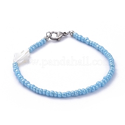 Braccialetti con perline di perle di vetro&nbsp;BJEW-JB05255