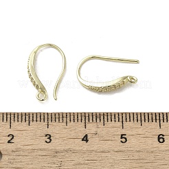 Crochets d'oreille en laiton avec micro pave zircone cubique&nbsp;KK-C048-14D-G