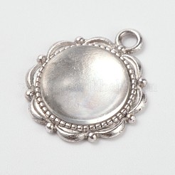 Flach rund 14 Edelstahl Ringmechaniken für Menschengedenken Medaillon Charms &nbsp;DIY-X0221-AS-FF