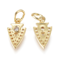 Breloques en laiton avec zircone cubique de micro pave&nbsp;X-KK-D159-08G