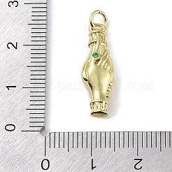 Messing Micro Pave grüne Zirkonia Anhänger&nbsp;KK-K341-41G