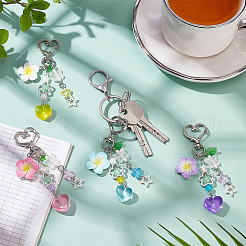 4 pendentif décoratif en forme d'étoile en verre imitation perle&nbsp;AJEW-WR0002-83