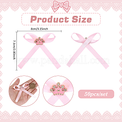 50 stücke krone mit bowknot legierung polyester single face satin band bekleidungs zubehör&nbsp;JEWB-PH01301