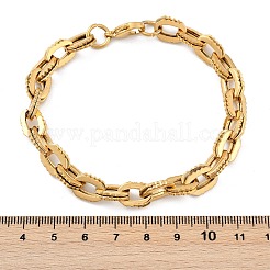 Bracciali a catena con maglie doppie in acciaio inossidabile 304 per donna e uomo&nbsp;BJEW-F488-36G