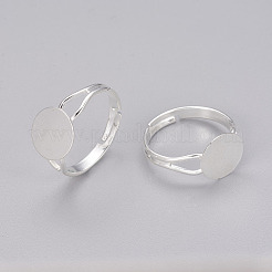 Verstellbare Messing Fingerring Fassungen&nbsp;KK-J026-S
