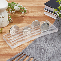 4 Reihen transparenter Herausforderungsmünzenständer aus Acryl&nbsp;ODIS-WH0029-23