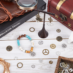 102 set di 17 ciondoli in lega stile tibetano steampunk&nbsp;TIBEP-SC0002-44
