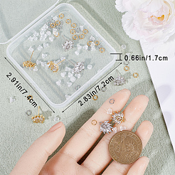 12 Stück 2 Farben Messing Pavé klar Zirkonia Blume Ohrstecker Zubehörse&nbsp;DIY-CN0002-79