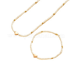 Sets aus Halsketten und Armbändern mit Glas- und CCB-Kunststoffperlen&nbsp;FS-WGA4156-03