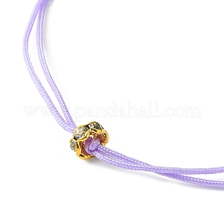 Geflochtenes Perlenarmband aus Messing mit Strassen&nbsp;BJEW-JB09521