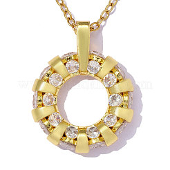 Pendenti in zirconi cubici trasparenti in micro pavè di ottone&nbsp;CU-OY001-65G