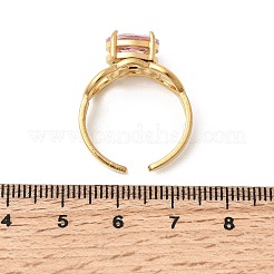 Manschettenringe aus Messing mit Mikropavé-Glasbesatz für Damen&nbsp;LS-RJEW-K312-05G