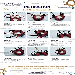 Kits para hacer llaveros de mariquita de algodón tejido a mano&nbsp;DIY-SC0028-10