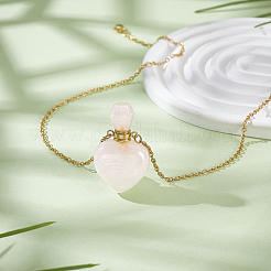 1 collier de flacon de parfum en quartz rose naturel&nbsp;NJEW-PH0001-37A-03
