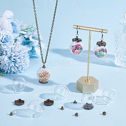 DIY-Sets zur Herstellung runder Anhänger aus Messing und Glas&nbsp;DIY-GO0002-24