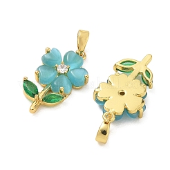 Pendentifs avec zircon cubiques à micro-pavés en laiton&nbsp;CU-CBA8C34-01G-03