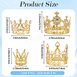 4 pieza de 4 estilos de corona de aleación de zinc para decoración de tartas&nbsp;AJEW-CP0008-84G