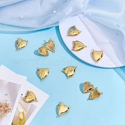12 ciondolo connettore a forma di cuore in ottone&nbsp;KK-MA0001-02