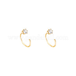 Orecchini a bottone in ottone con zirconi chiari&nbsp;FS-WG43E42-01