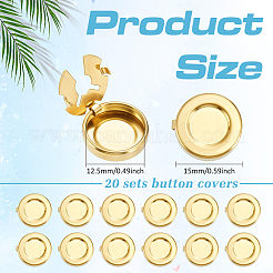 20 bouton rond plat en laiton (supports)&nbsp;BUTT-ME0001-48E
