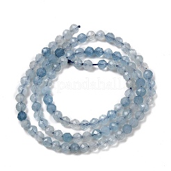 Natürliche Aquamarin Perlen Stränge&nbsp;G-F509-10-4mm