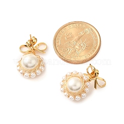 Orecchini pendenti in ottone con perle di conchiglia per donna&nbsp;EJEW-TA00574