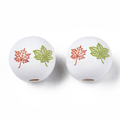 Perles en bois naturel imprimé halloween&nbsp;WOOD-S057-088