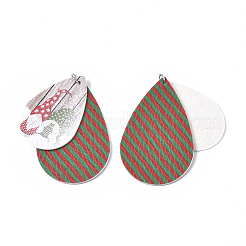 Tema de navidad de cuero de la pu grandes colgantes&nbsp;FIND-R080-06