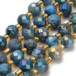 Hebras de cuentas de cristal de geoda druzy electrochapadas&nbsp;G-F833-P01-8mm-05