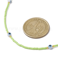 Collana con perline di vetro e malocchio lavorato a lume con fermagli in acciaio inossidabile 304 placcato oro 18k&nbsp;NJEW-JN04597