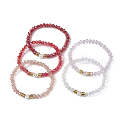 5 juego de pulseras elásticas con cuentas de vidrio&nbsp;BJEW-JB09677-02