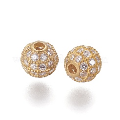 Perline zirconi micro pave  in ottone&nbsp;ZIRC-G149-A-C