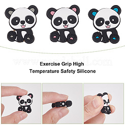 18 Stück Panda-Silikonperlen in 3 Farben&nbsp;SIL-OC0001-08