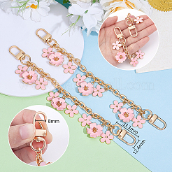 2 pz lega smaltata fiore rosa ciondolo catena cavo borsa catene decorative&nbsp;HJEW-PH02296