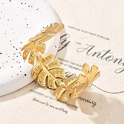 Ionenplattierung (IP) 304 Edelstahl-Manschettenarmbänder für Frauen&nbsp;BJEW-A026-02G