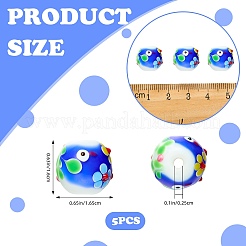 5pcs perles de chalumeau faites à la main&nbsp;LAMP-SZ0001-48A
