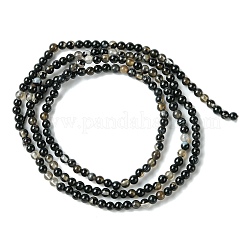 Agata nera naturale fili di perle&nbsp;G-A130-2mm-K01