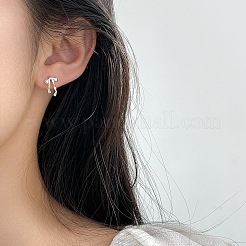 925 Sterling Silber Ohrstecker&nbsp;EJEW-Q030-06S