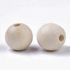 Cuentas de madera natural sin terminar&nbsp;X-WOOD-S651-A14mm-LF
