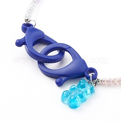 Collane di perline di vetro placcate personalizzate arcobaleno&nbsp;NJEW-JN03410