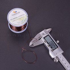 0.8mm elastische Stretch-Polyester-Fäden braun Schmuck Armband Schmuckdraht Kabel&nbsp;EW-PH0001-0.8mm-01B
