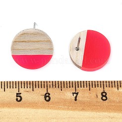 Pendientes de resina y madera&nbsp;EJEW-N017-003A