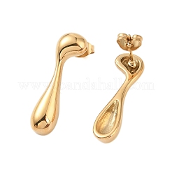 Orecchini a bottone in acciaio inossidabile 304 con placcatura ionica (ip) per donna&nbsp;EJEW-N055-16G