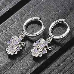 Créoles en laiton avec zircon cubique&nbsp;EJEW-Q015-02P-D