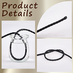 Cordon rond tressé en cuir synthétique pour bijoux&nbsp;OCOR-GF0004-96A-01