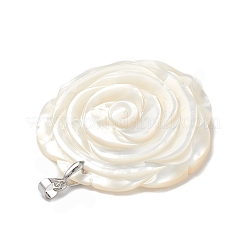 Pendentifs en coquille blanche naturelle&nbsp;BSHE-E029-03P-02
