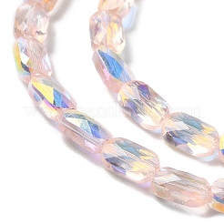 Transparentes perles de verre de galvanoplastie brins&nbsp;X-GLAA-Q099-G01-07